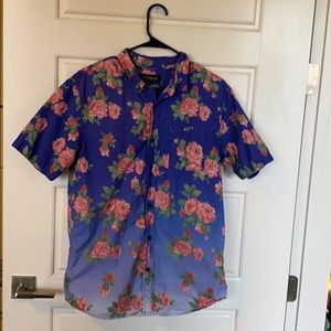 PacSun Short-Sleeve Floral Ombré Shirt - Medium